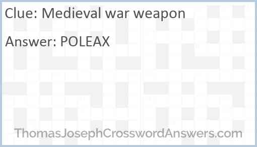 Medieval war weapon Answer