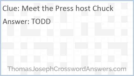 Meet the Press host Chuck Answer