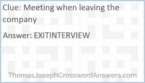Meeting when leaving the company Answer