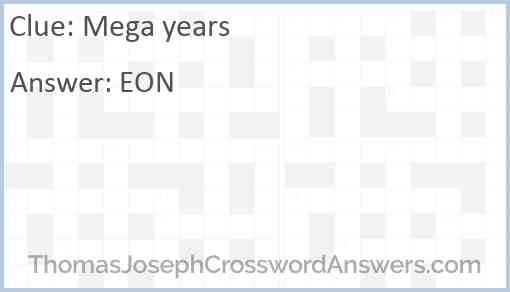 Mega years Answer