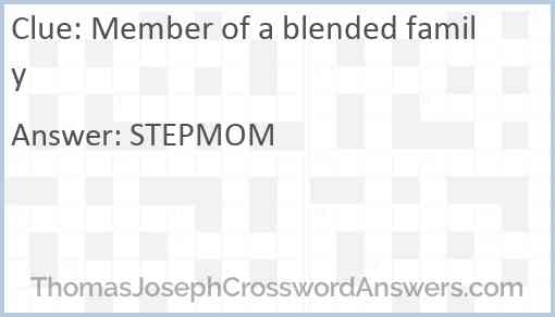 Member of a blended family Answer