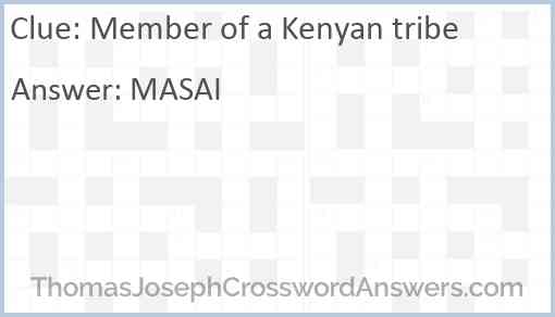 Member of a Kenyan tribe Answer