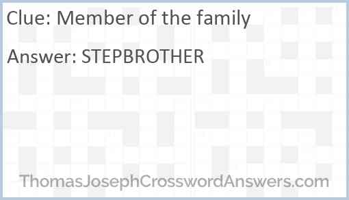 Member of the family Answer