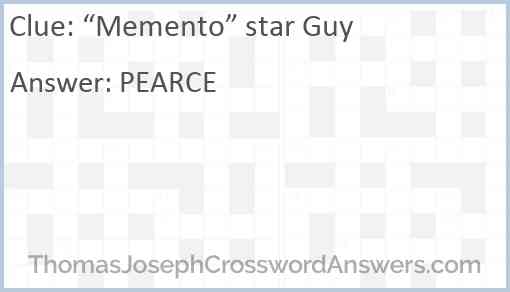 “Memento” star Guy Answer