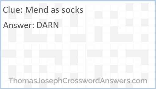 Mend as socks Answer