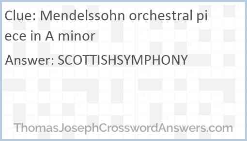 Mendelssohn orchestral piece in A minor Answer