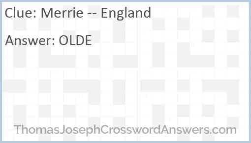 Merrie -- England Answer