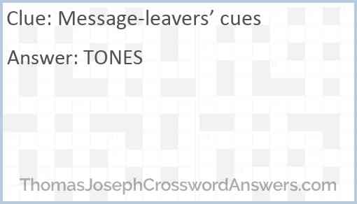 Message-leavers’ cues Answer