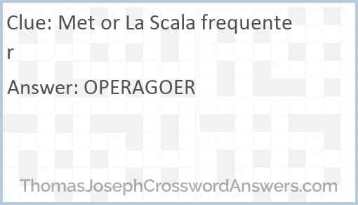 Met or La Scala frequenter Answer