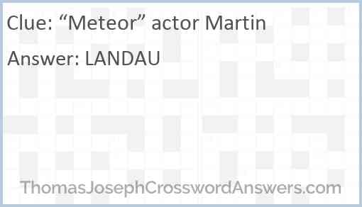 “Meteor” actor Martin Answer