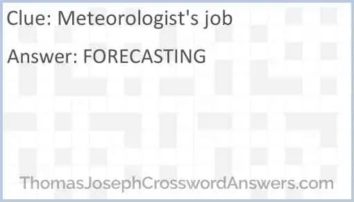 Meteorologist's job Answer