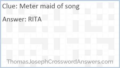 Meter maid of song Answer