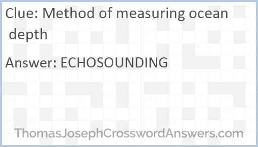 Method of measuring ocean depth Answer