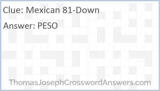 Mexican 81-Down Answer