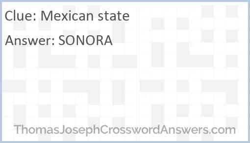 Mexican state Answer
