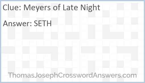 Meyers of late night Answer
