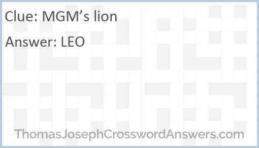 MGM’s lion Answer