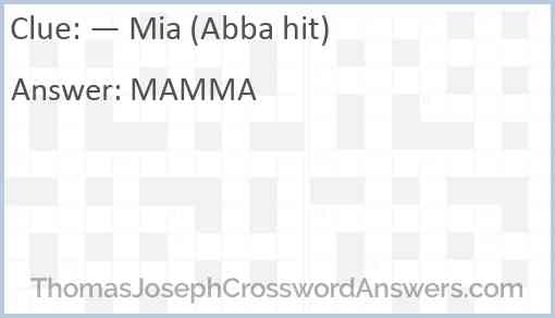 — Mia (Abba hit) Answer