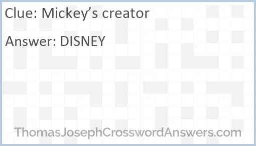 Mickey’s creator Answer