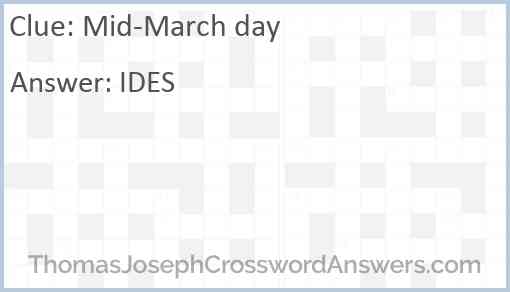 Mid-March day Answer