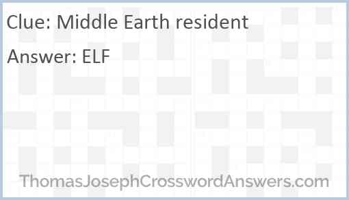 Middle-earth resident Answer