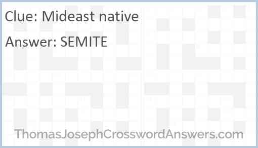 Mideast native Answer