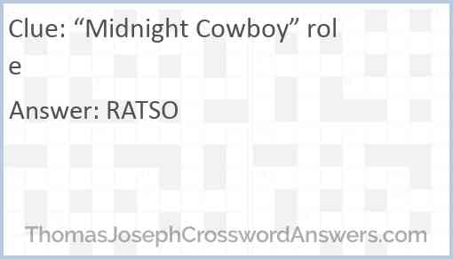 “Midnight Cowboy” role Answer