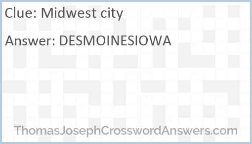 Midwest city Answer