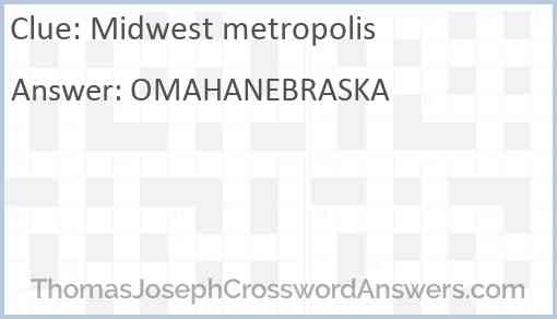 Midwest metropolis Answer