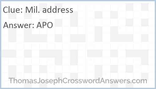 Mil. address Answer