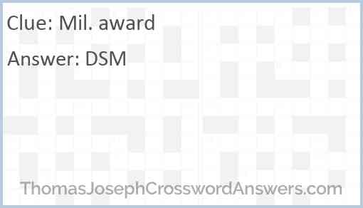 Mil. award Answer