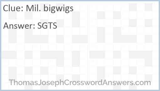 Mil. bigwigs Answer