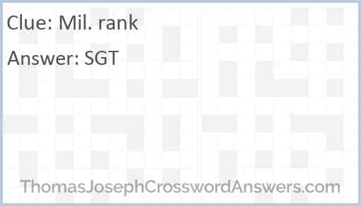 Mil. rank Answer