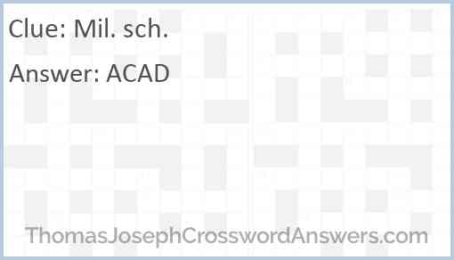 Mil. sch. Answer