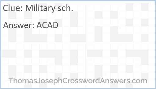 Military sch. Answer