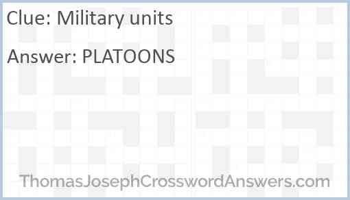 Military units Answer