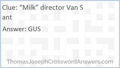 “Milk” director Van Sant Answer