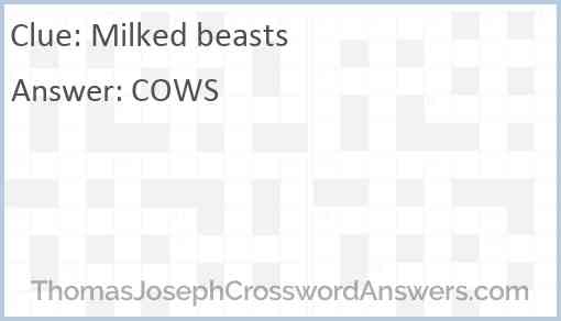 Milked beasts Answer