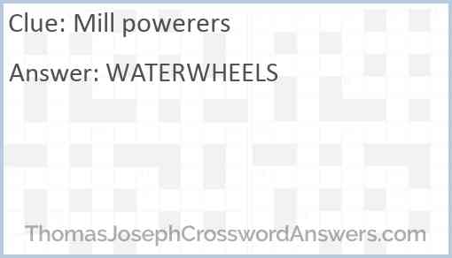Mill powerers Answer