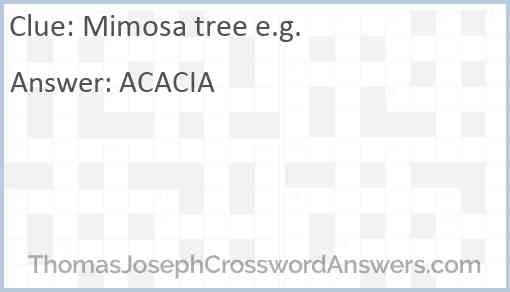 Mimosa tree e.g. Answer