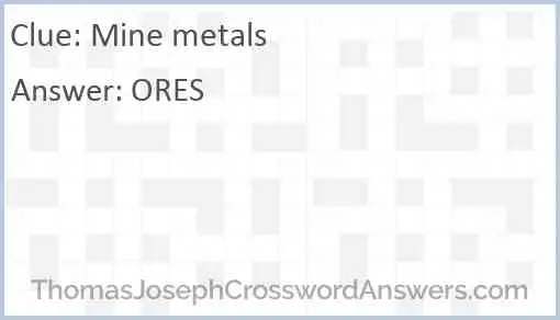 Mine metals Answer