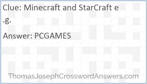 Minecraft and StarCraft e.g. Answer