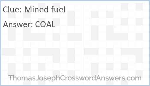 Mined fuel Answer