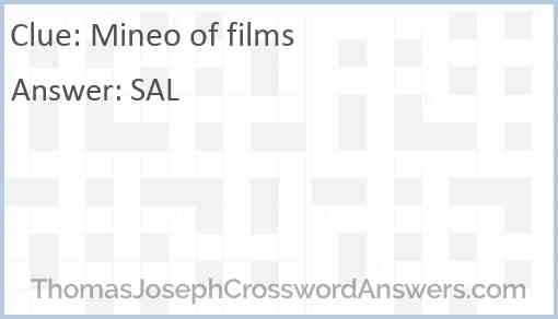 Mineo of films Answer