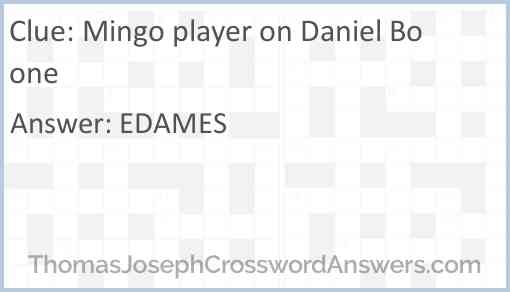Mingo player on Daniel Boone Answer