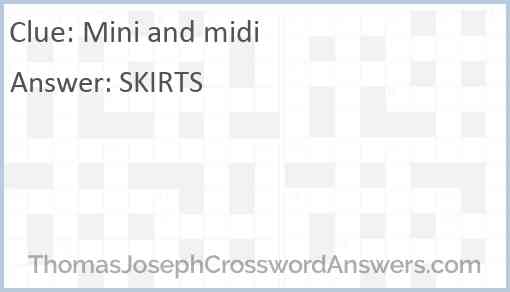 Mini and midi Answer