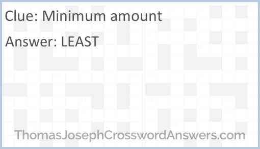 Minimum amount Answer