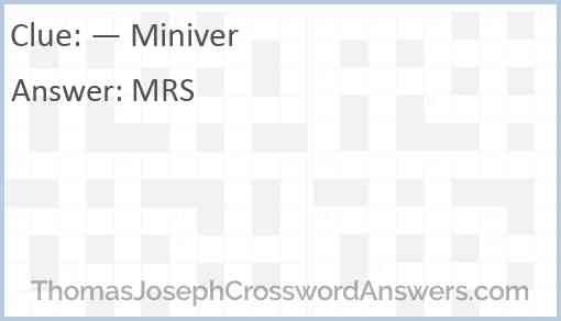 “— Miniver” Answer