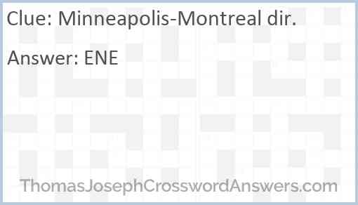 Minneapolis-Montreal dir. Answer