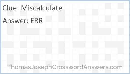 Miscalculate Answer